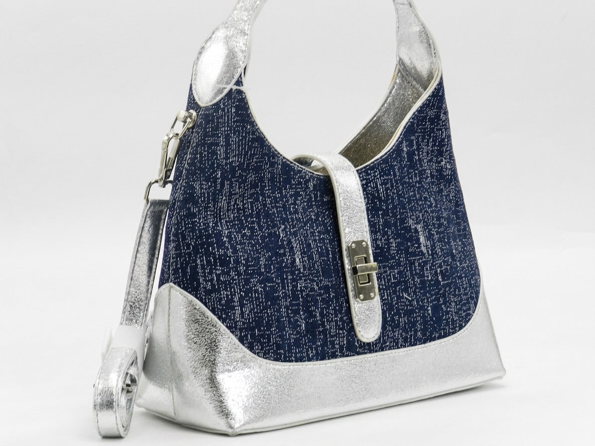 Women's Textured Shoulder Bag — Navy​