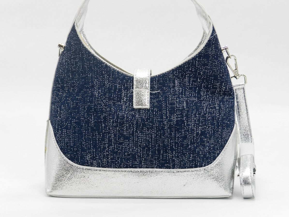 Women's Textured Shoulder Bag — Navy​