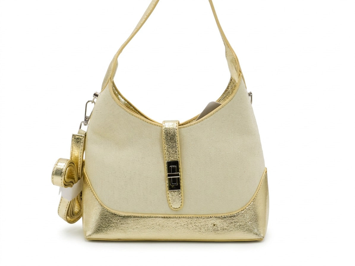 Women's Textured Shoulder Bag — Beige​