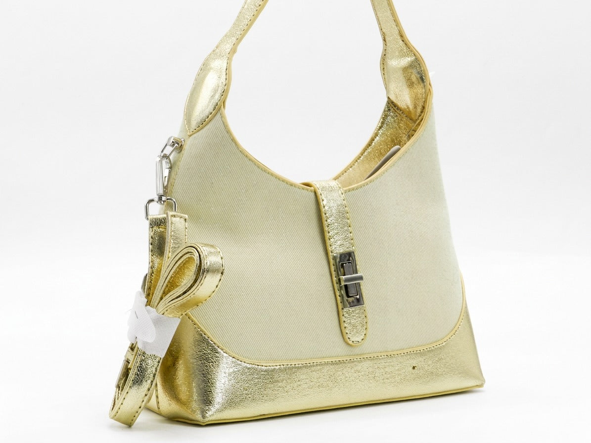 Women's Textured Shoulder Bag — Beige​
