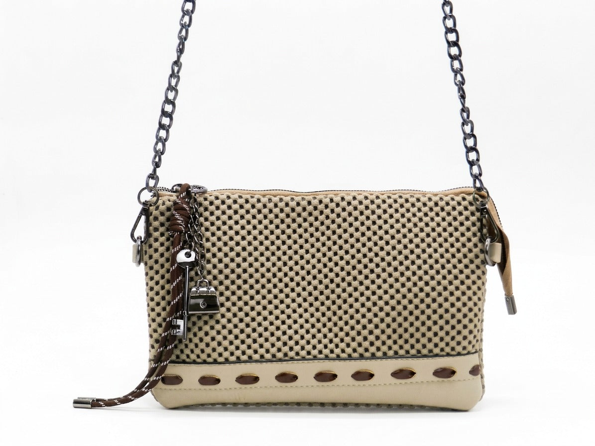 Women's Textured Crossbody Bag — Coffee​