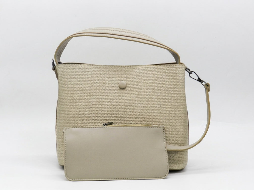 Women's Textured Synthetic Bag — Beige​