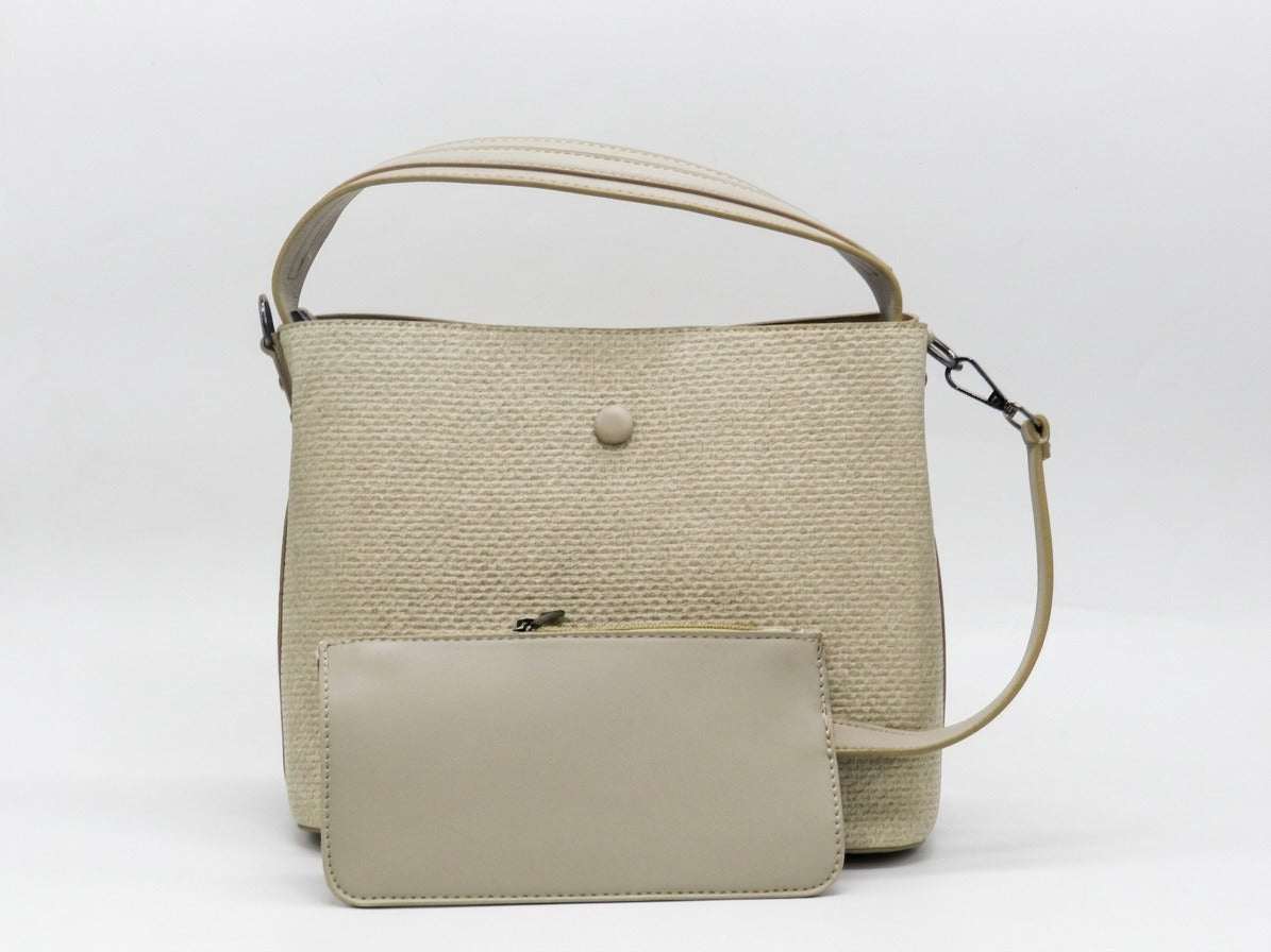 Women's Textured Synthetic Bag — Beige​