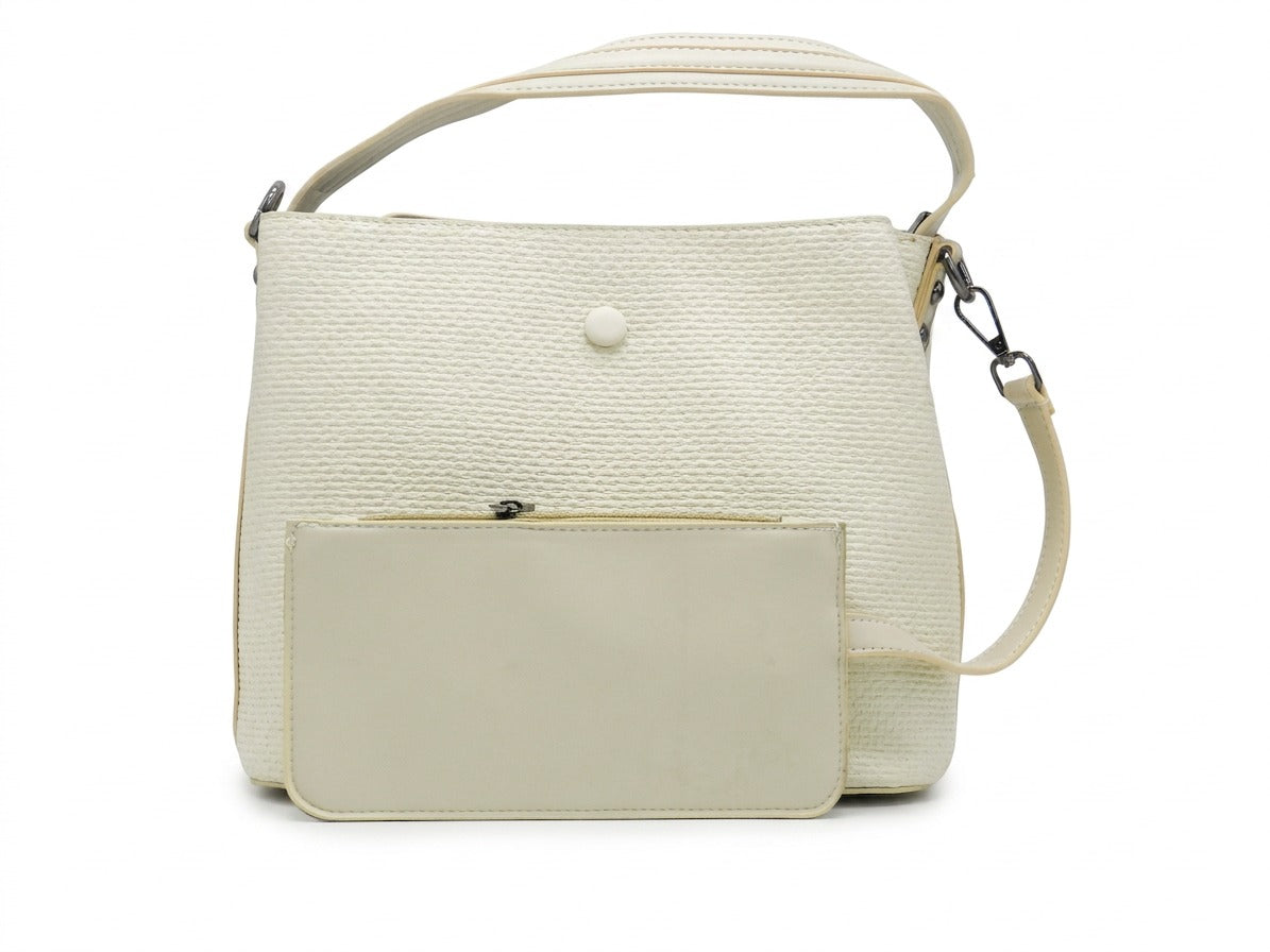 Women's Textured Synthetic Bag — White​