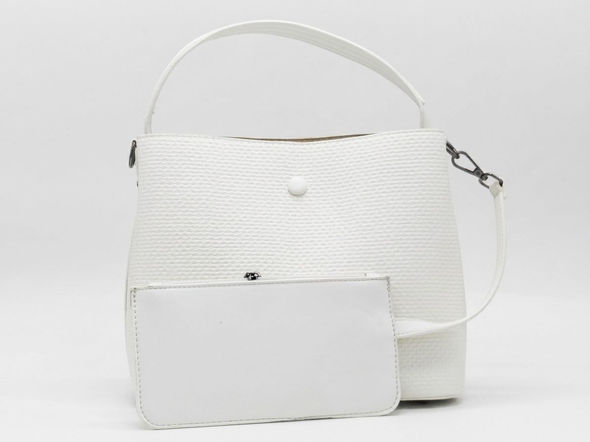 Women's Textured Synthetic Bag — White​