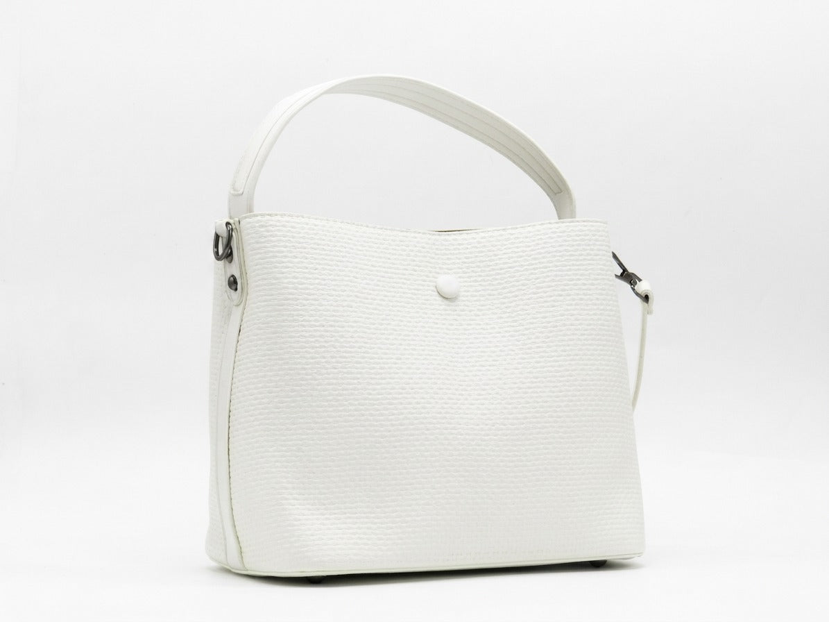 Women's Textured Synthetic Bag — White​