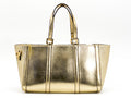 Women's Textured Woven Tote Bag — Gold​