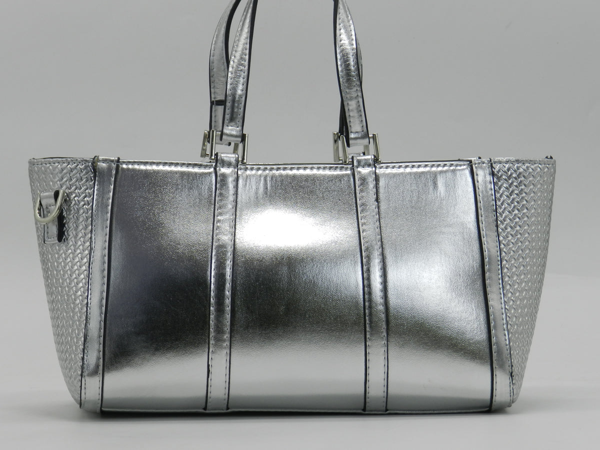 Women's Textured Woven Tote Bag — Black