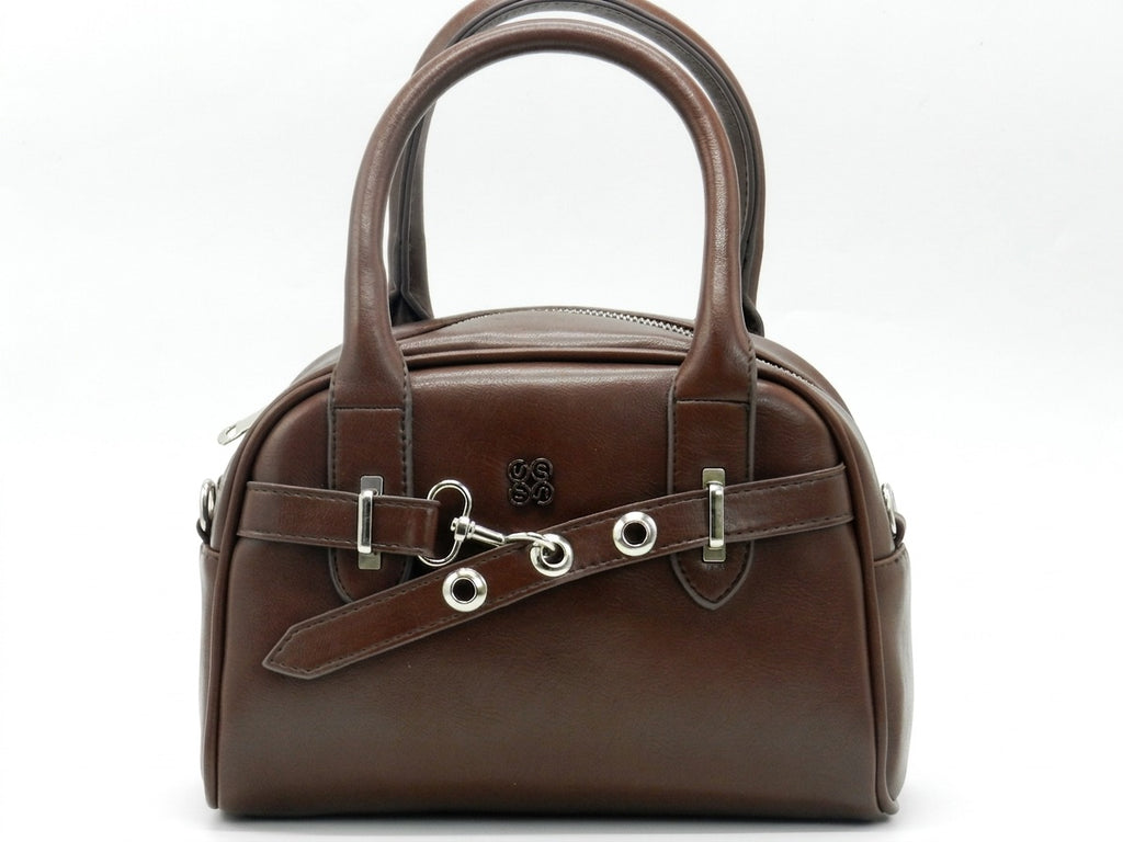 Women's Faux Leather Satchel Bag — Brown​