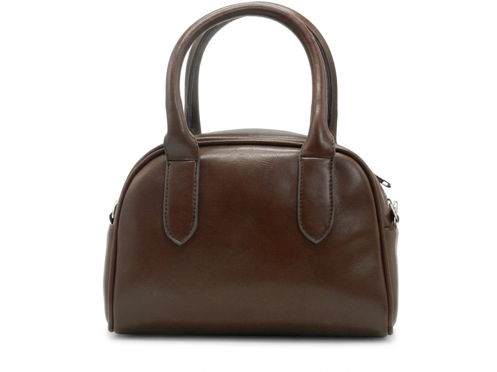Women's Faux Leather Satchel Bag — Brown​