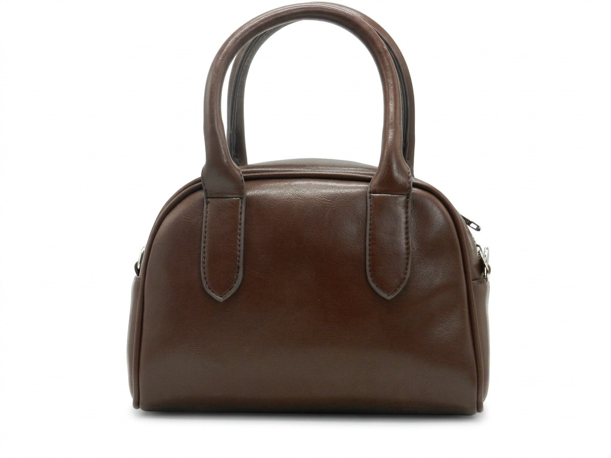Women's Faux Leather Satchel Bag — Brown​