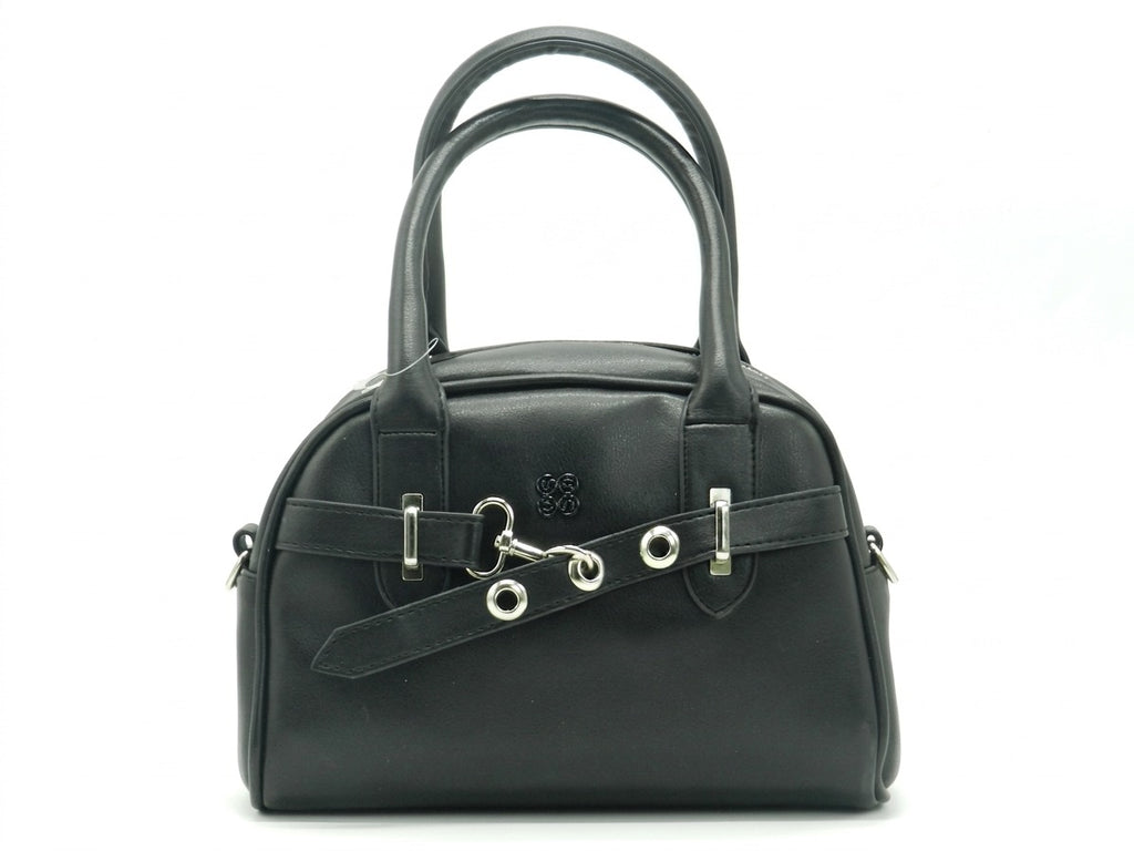 Women's Faux Leather Satchel Bag — Black​