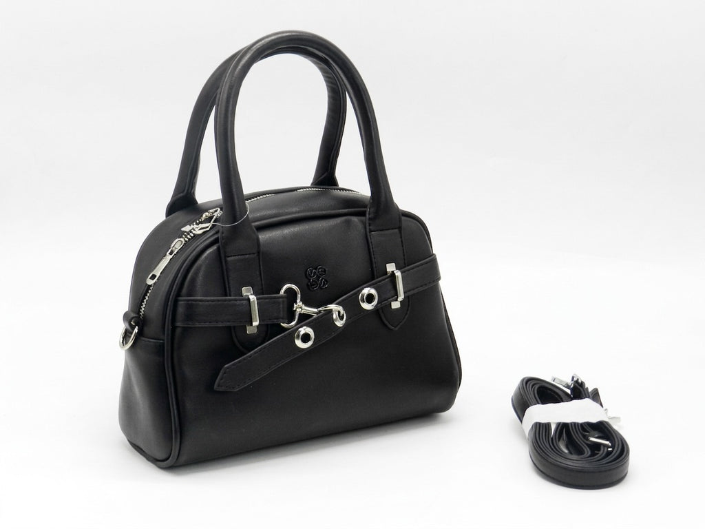 Women's Faux Leather Satchel Bag — Black​