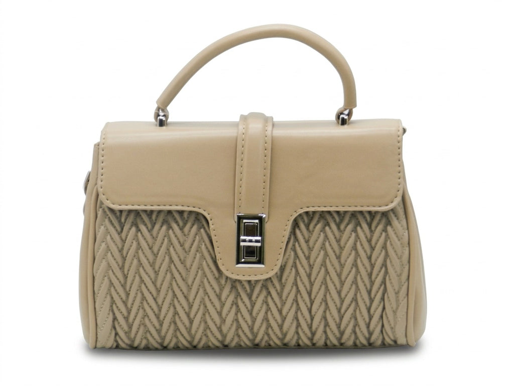 Women's Quilted Structured Top Handle Bag — Coffee​