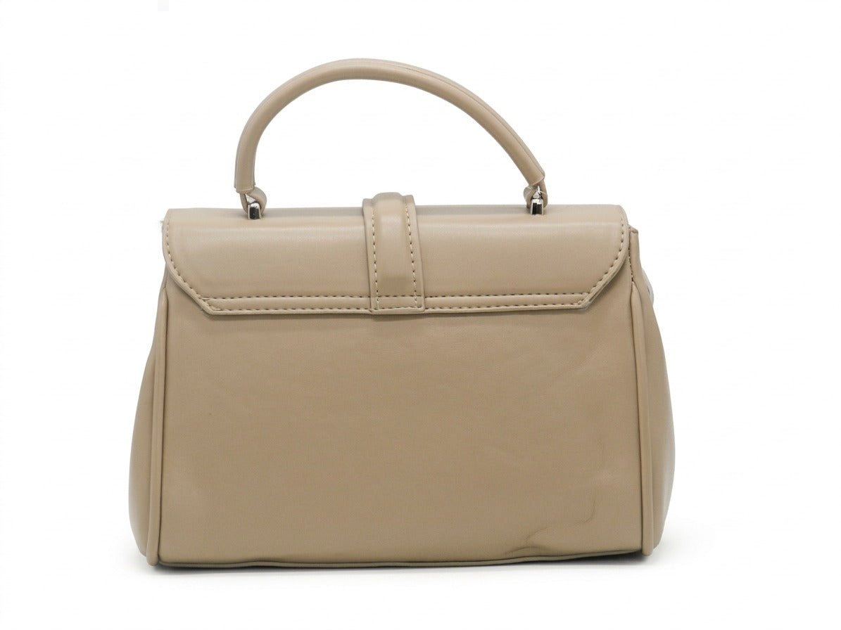 Women's Quilted Structured Top Handle Bag — White​