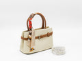 Women's Textured Faux Leather Handbag — Tan/Beige​