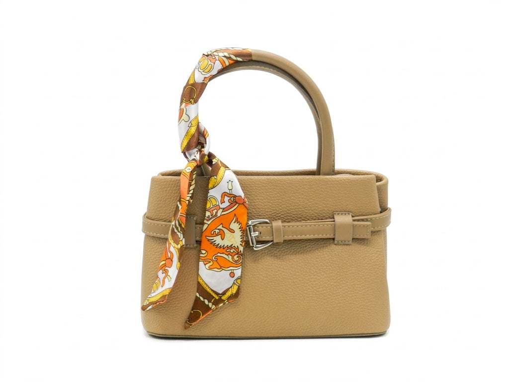 Women's Textured Faux Leather Handbag — Coffee​