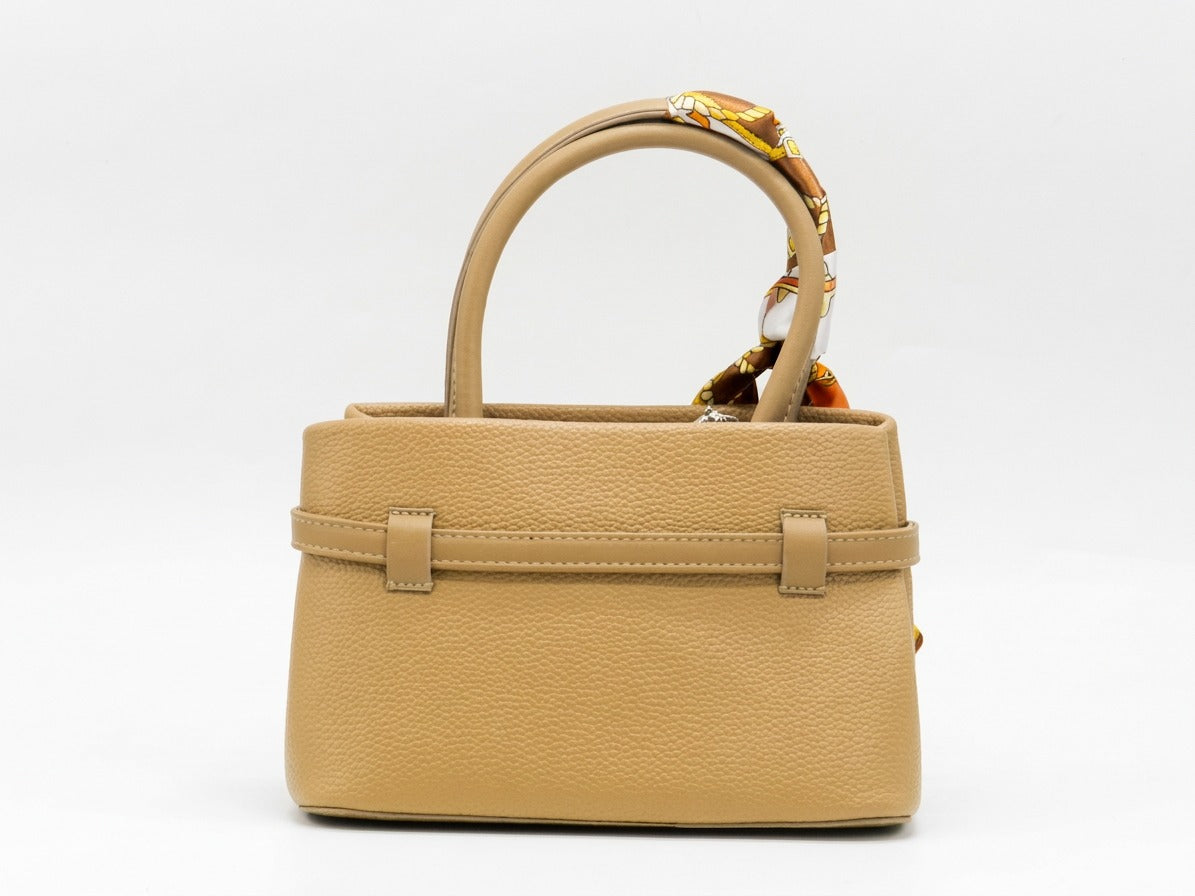Women's Textured Faux Leather Handbag — White​