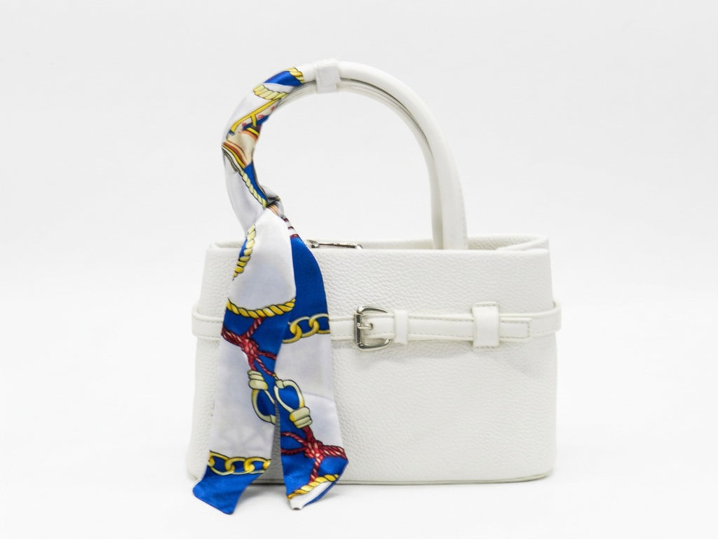 Women's Textured Faux Leather Handbag — White​
