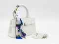 Women's Textured Faux Leather Handbag — White​