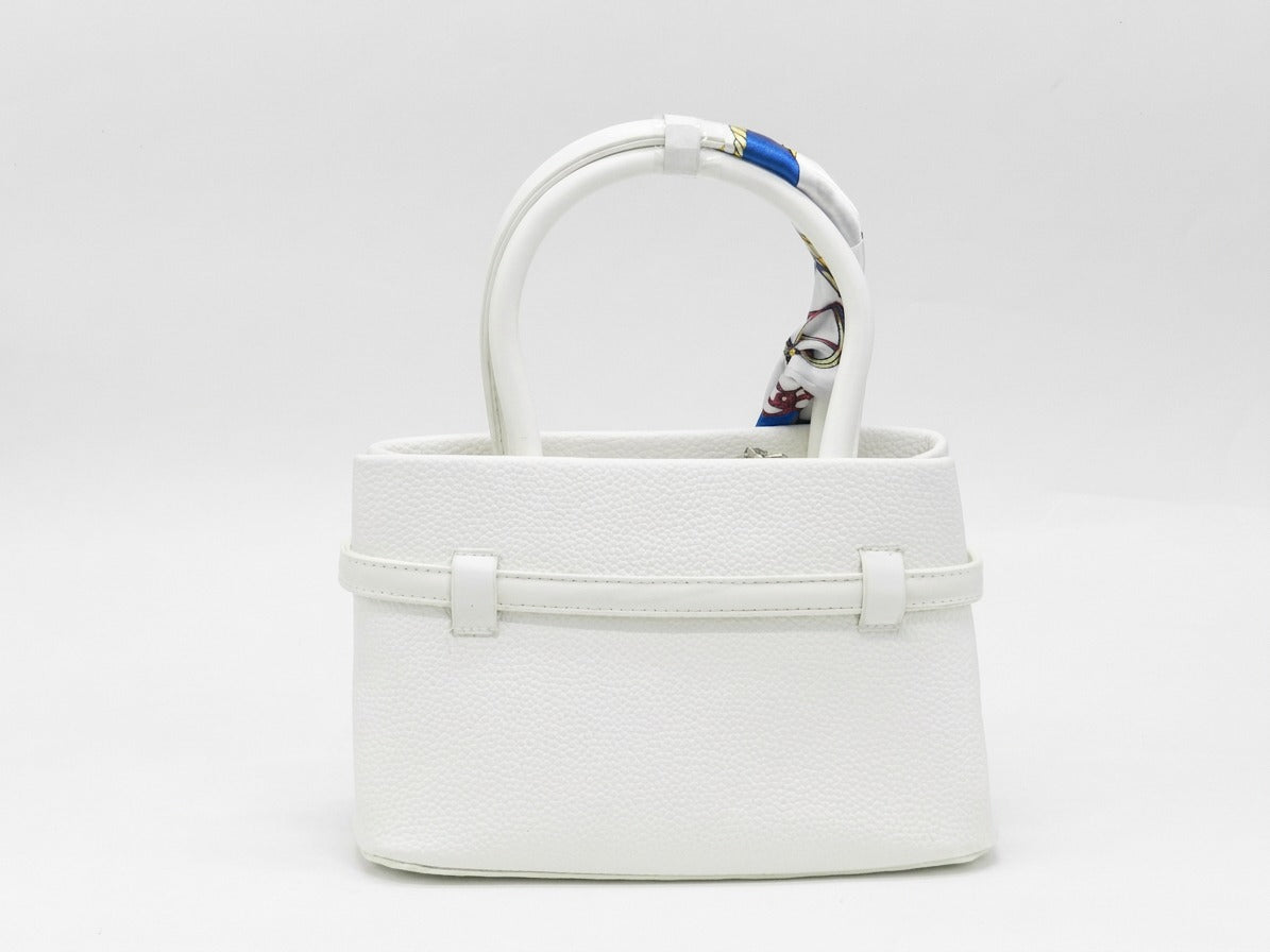 Women's Textured Faux Leather Handbag — Light Blue​