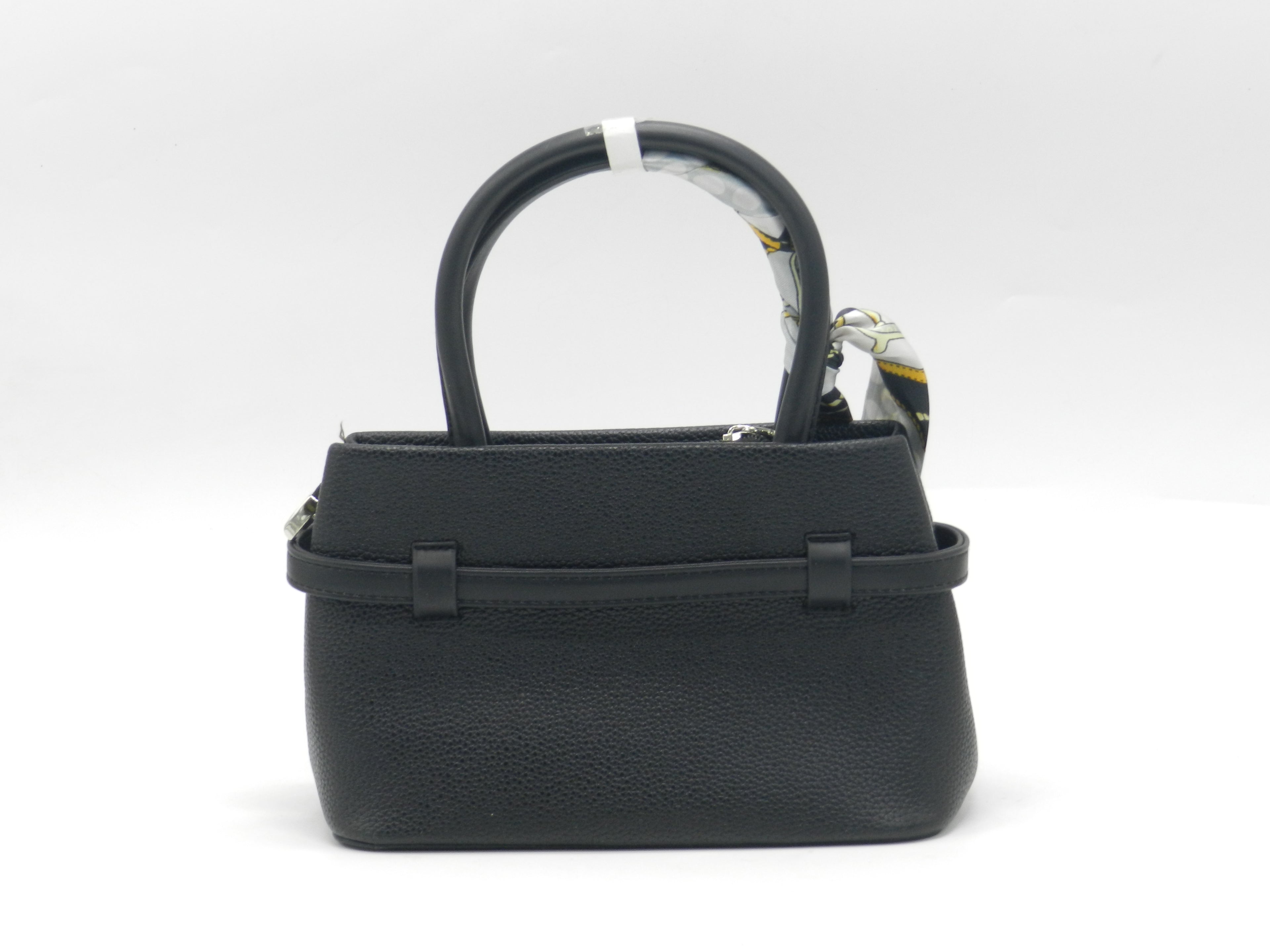 Women's Textured Faux Leather Handbag — Black