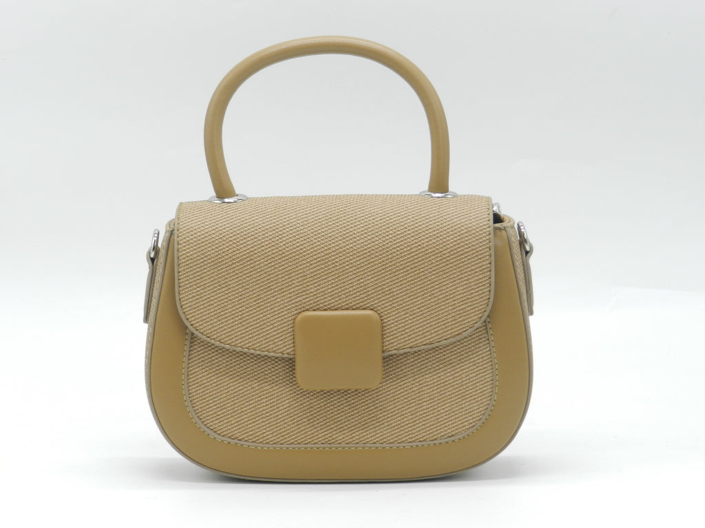 Women's Textured Structured Top Handle Bag — Coffee