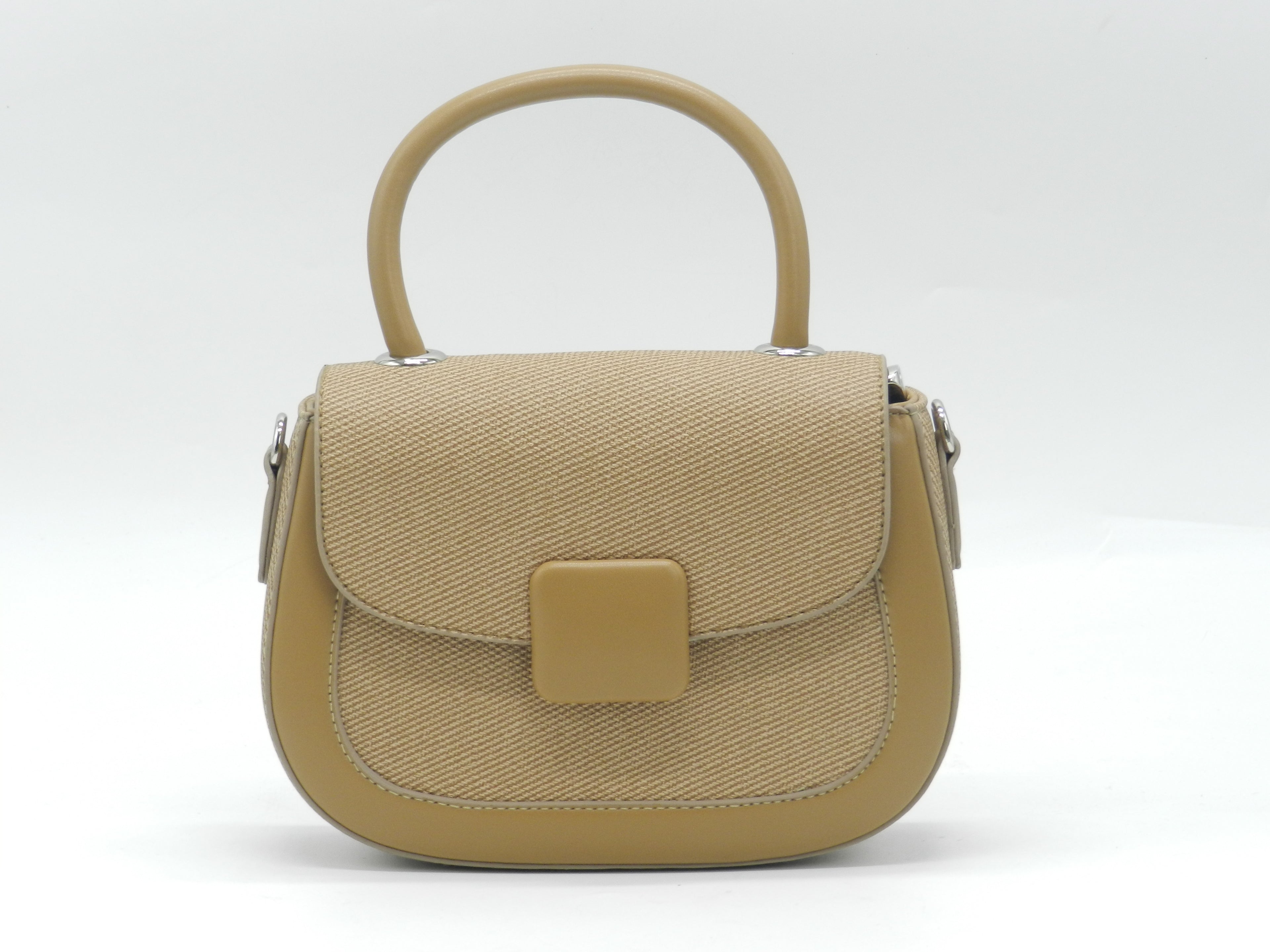 Women's Textured Structured Top Handle Bag — Coffee