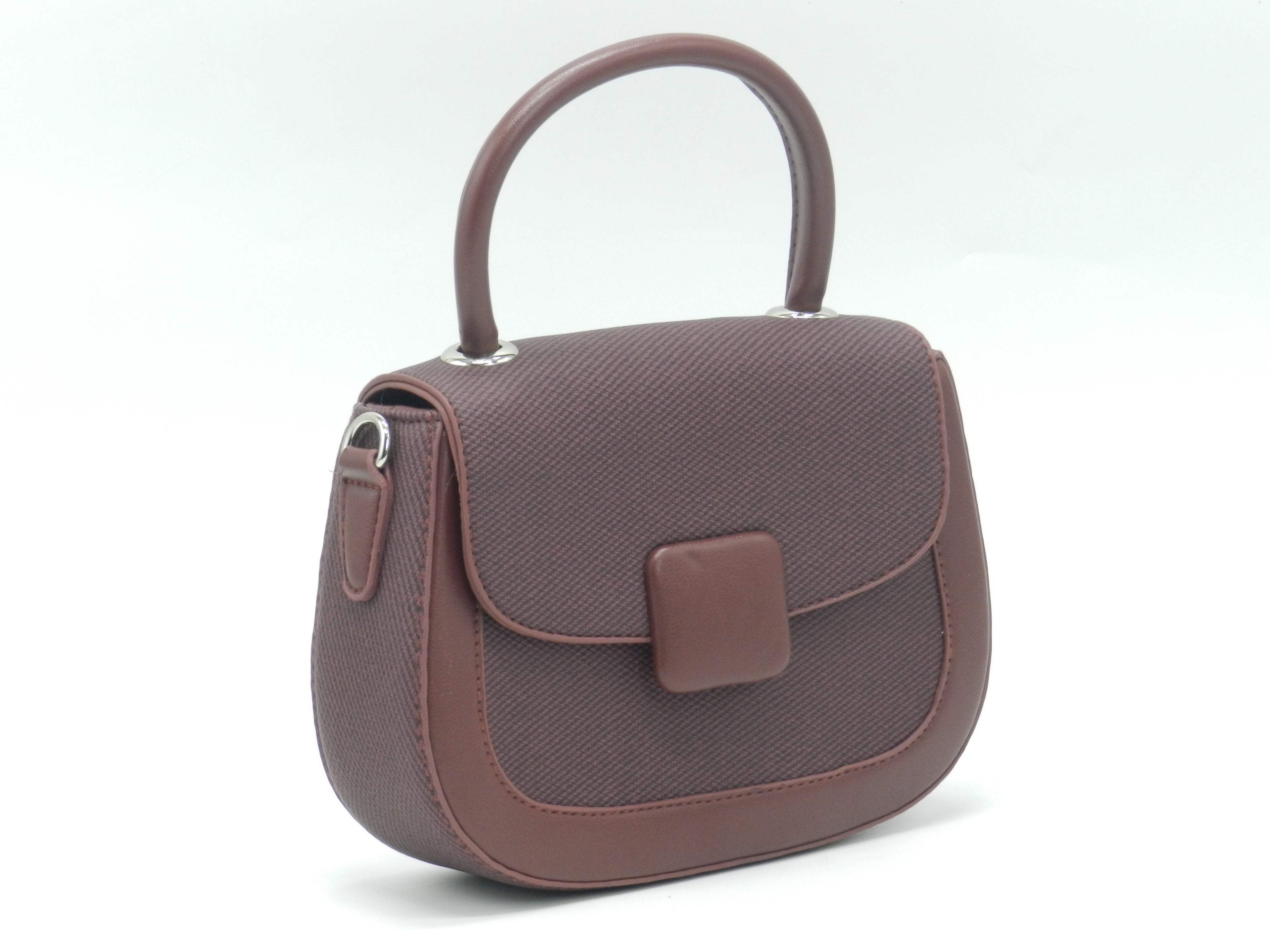 Women's Textured Structured Top Handle Bag — Burgundy