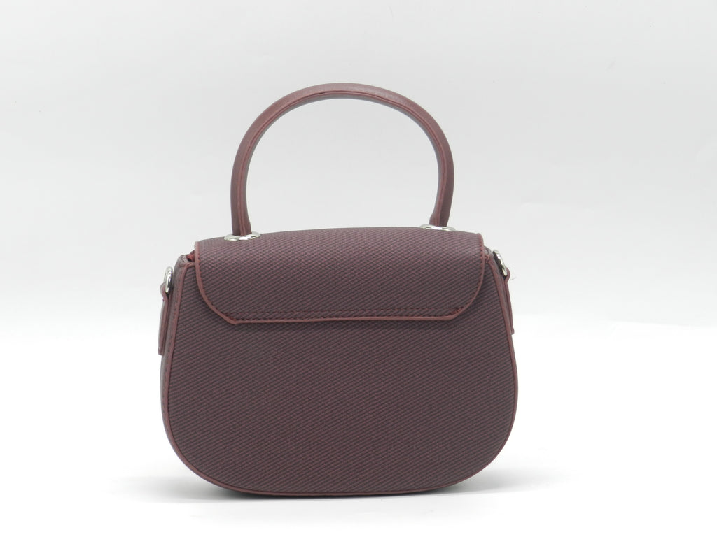 Women's Textured Structured Top Handle Bag — Burgundy