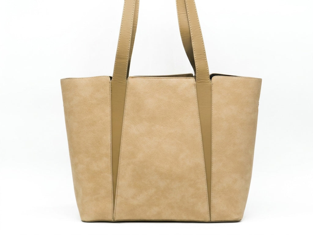 Women's Faux Leather Structured Tote Bag — Black​
