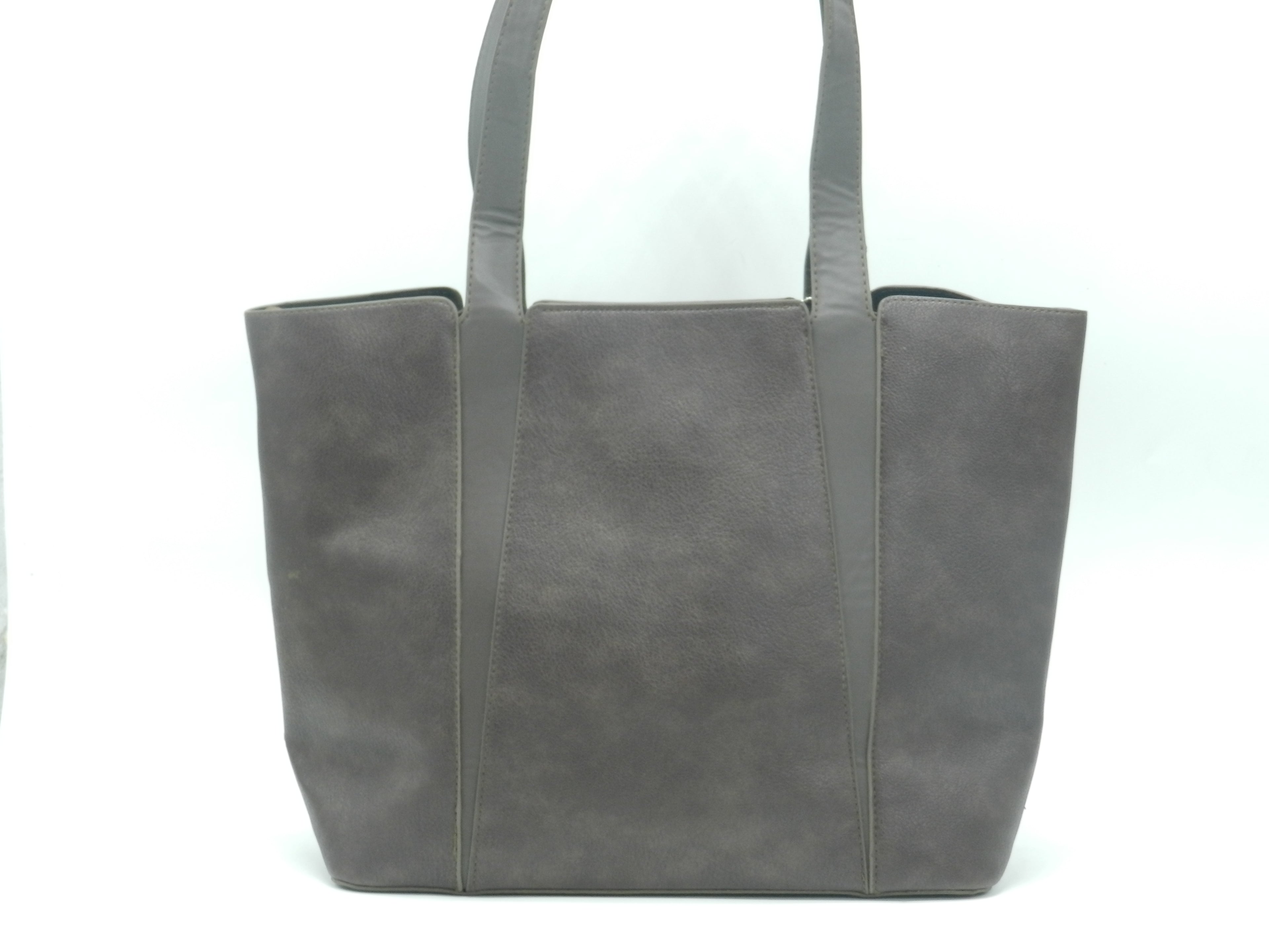 Women's Faux Leather Structured Tote Bag — Brown