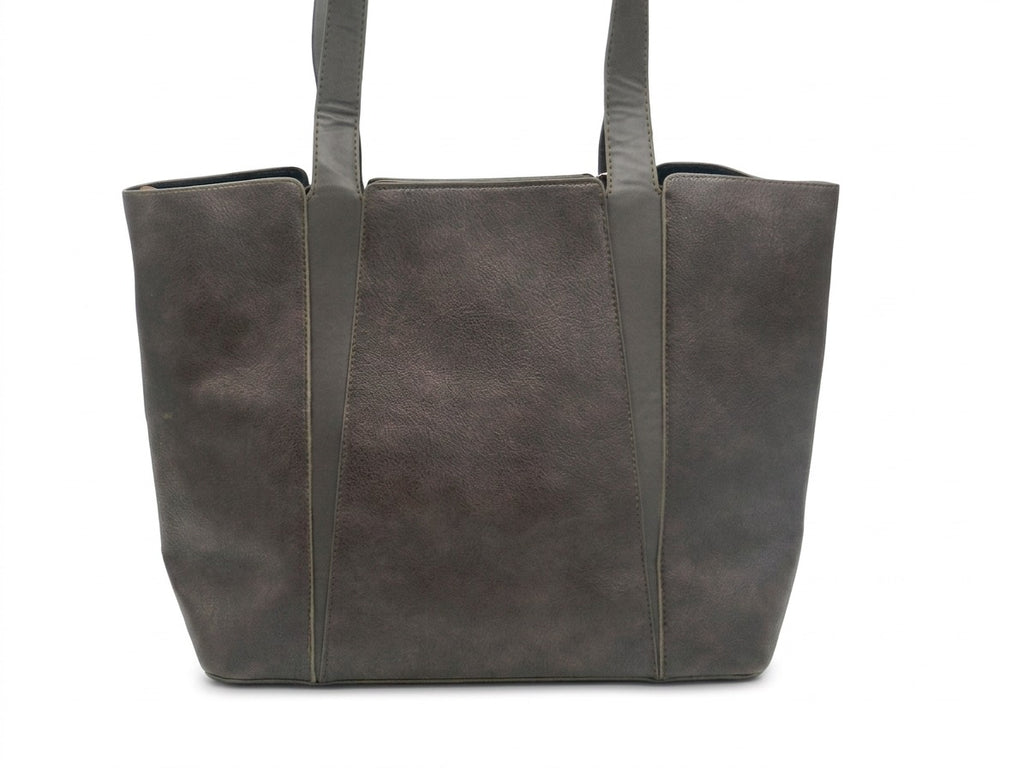 Women's Faux Leather Structured Tote Bag — Burgundy​