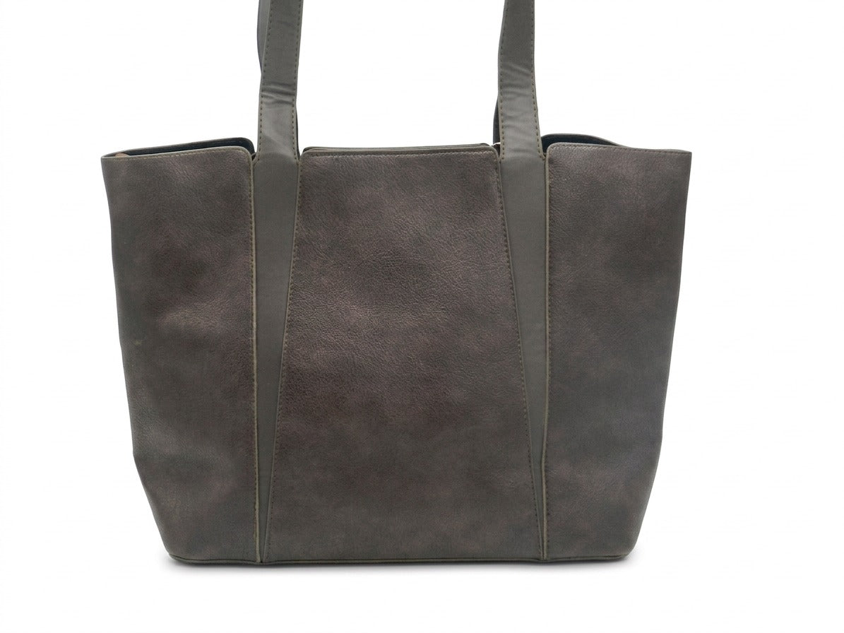 Women's Faux Leather Structured Tote Bag — Burgundy​