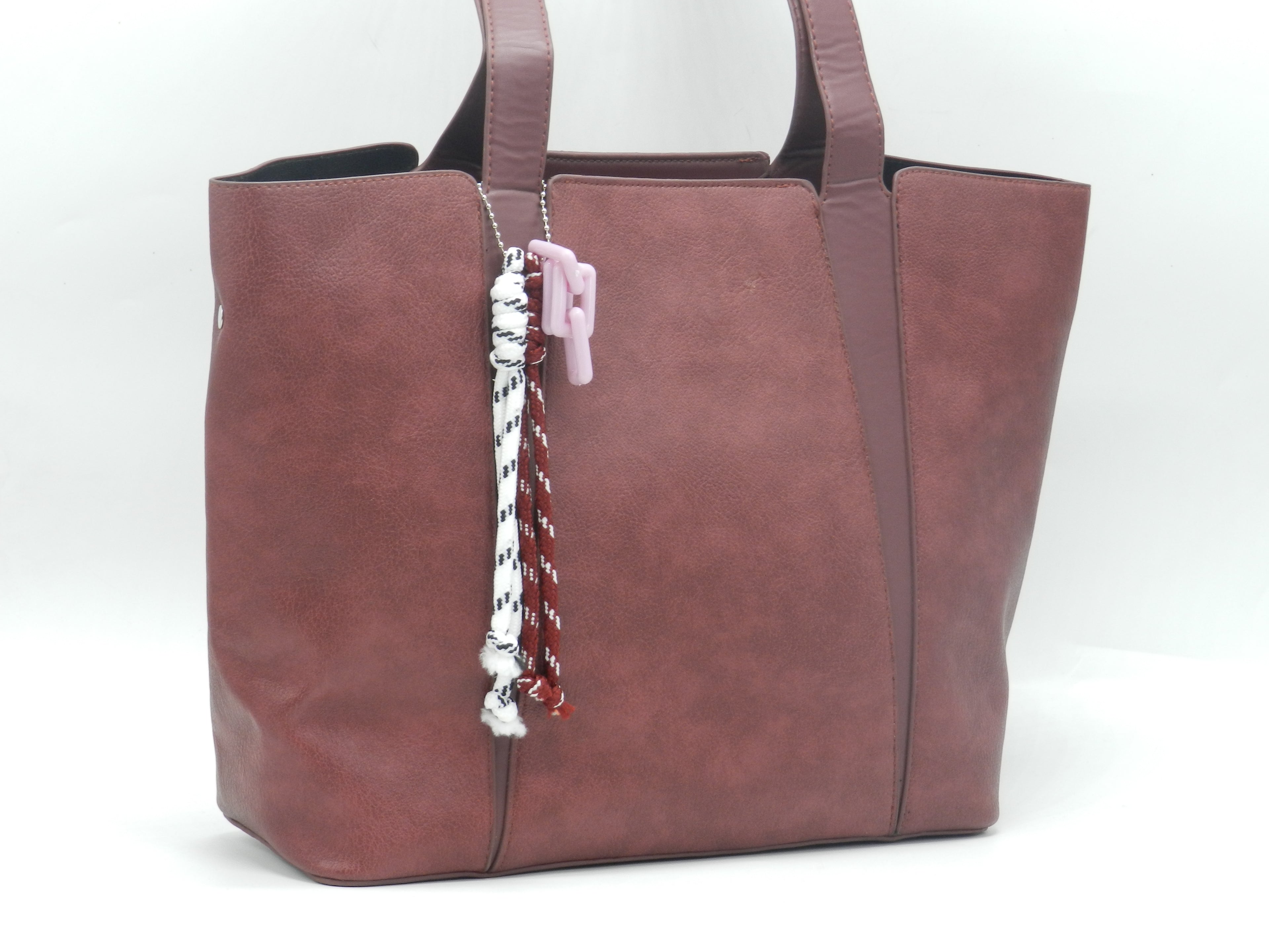 Women's Faux Leather Structured Tote Bag — Burgundy