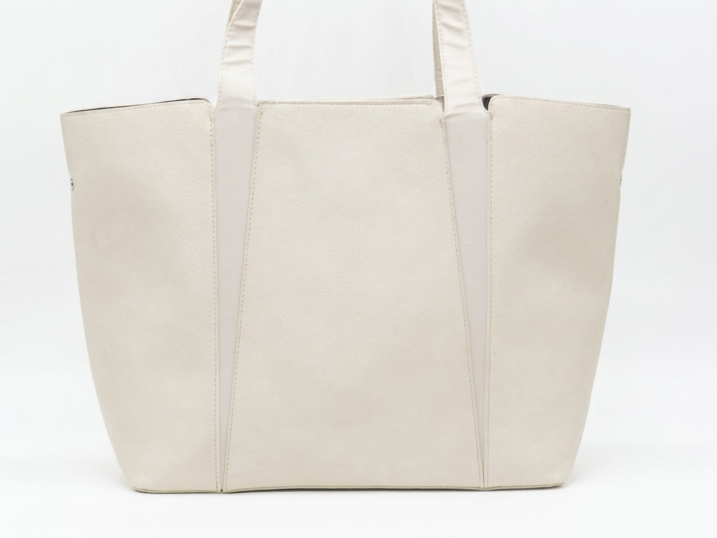 Women's Faux Leather Structured Tote Bag — Khaki​
