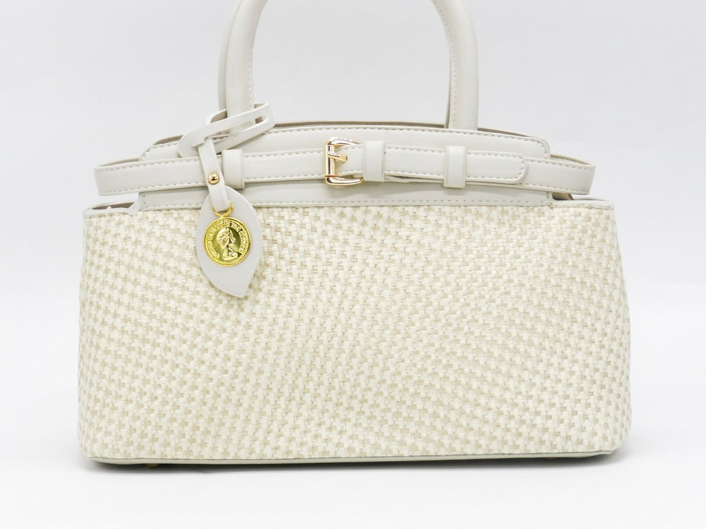 Women's Patterned Structured Handbag — Khaki​