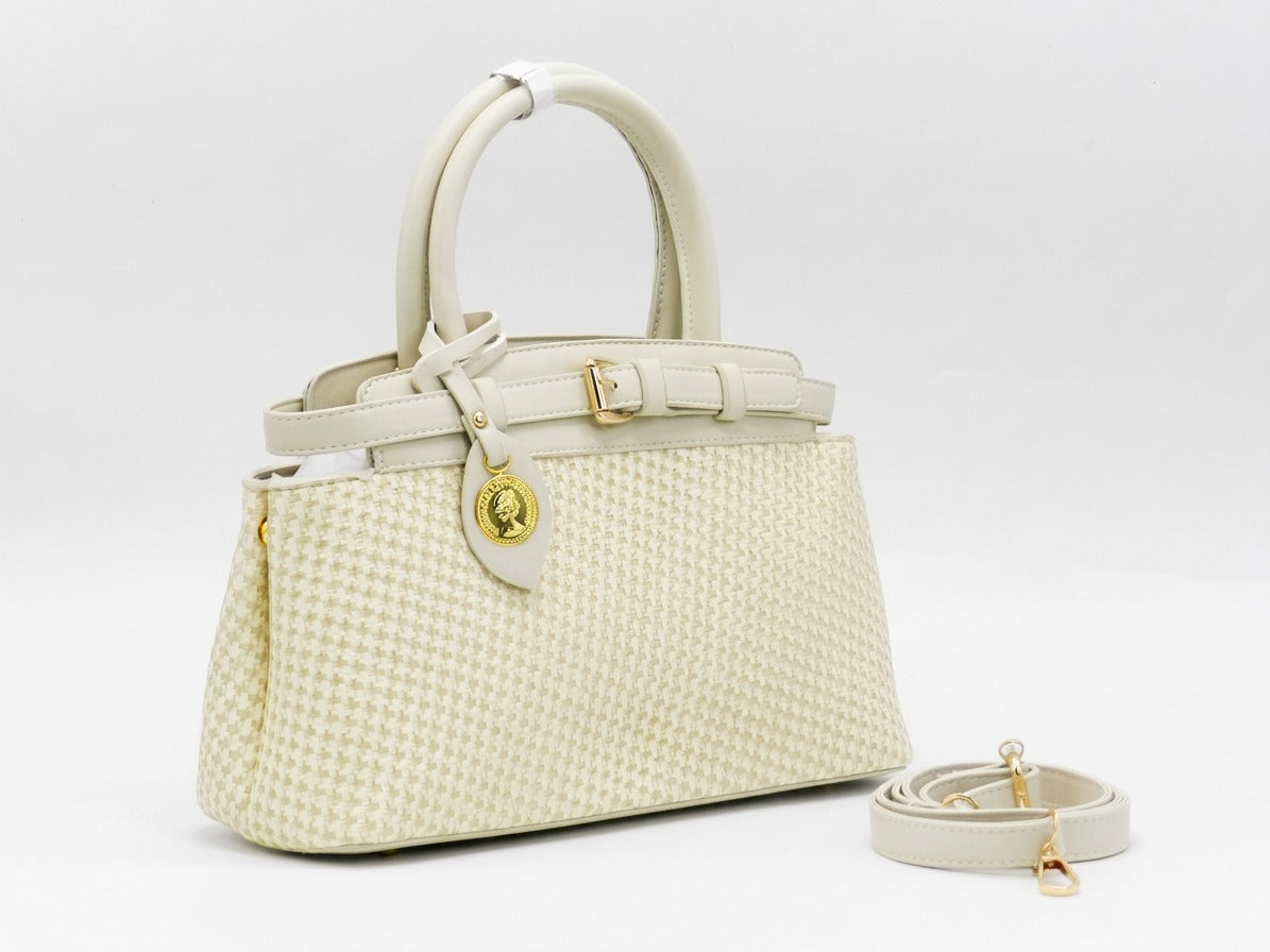Women's Patterned Structured Handbag — Khaki​
