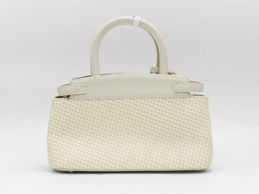Women's Patterned Structured Handbag — White​