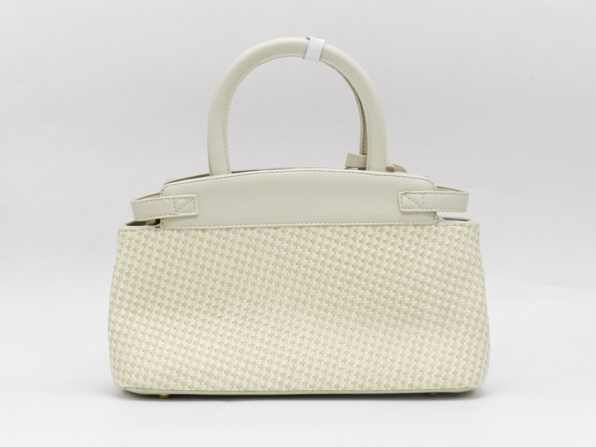 Women's Patterned Structured Handbag — White​