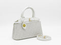 Women's Patterned Structured Handbag — White​