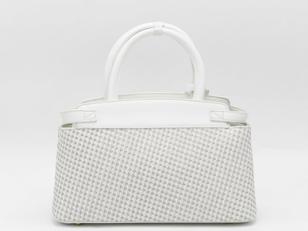 Women's Patterned Structured Handbag — Beige​
