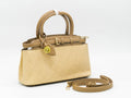 Women's Patterned Structured Handbag — Beige​