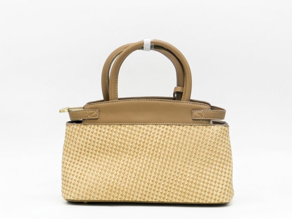 Women's Patterned Structured Handbag — Brown​