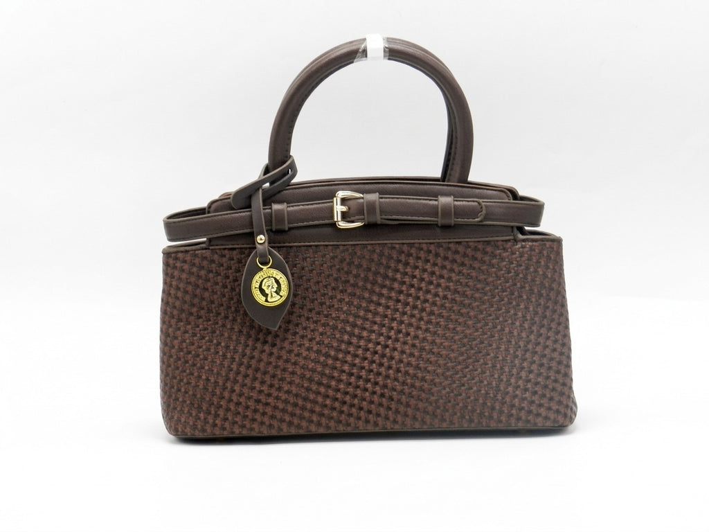 Women's Patterned Structured Handbag — Brown​