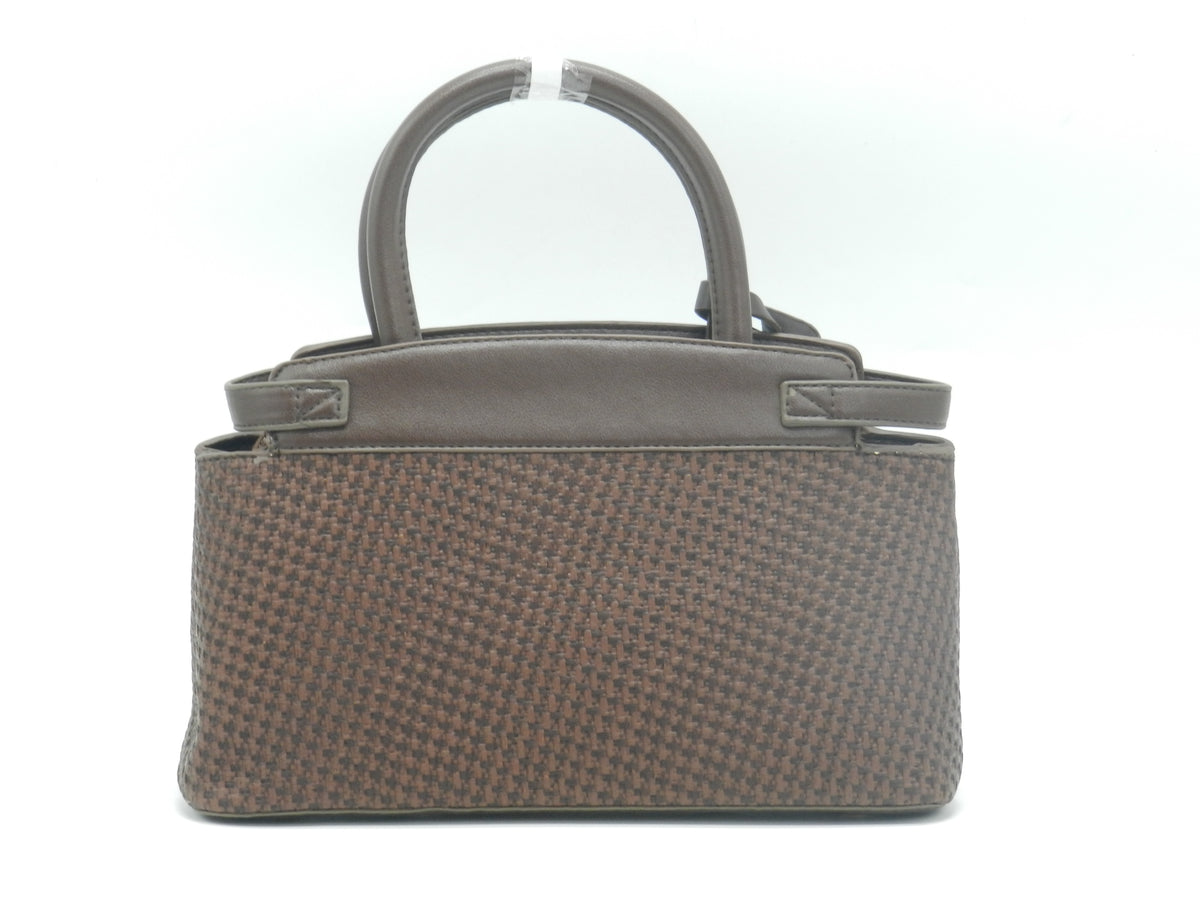 Women's Patterned Structured Handbag — Black