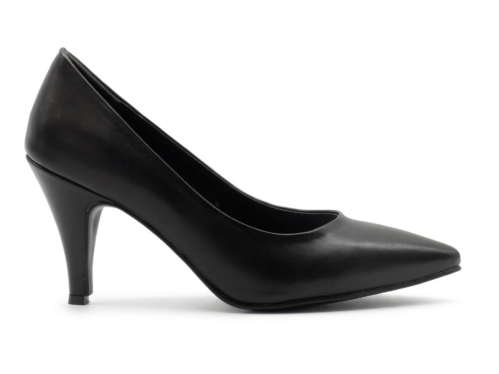 Women's Faux Leather Slip-On Pump — Black​