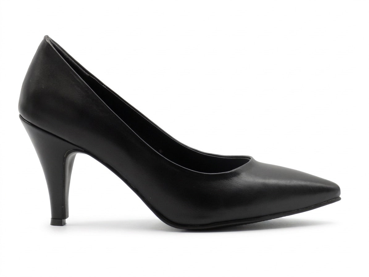 Women's Faux Leather Slip-On Pump — Black​