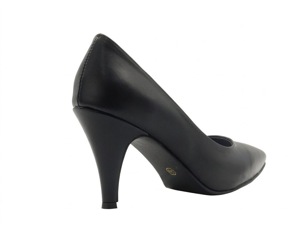 Women's Faux Leather Slip-On Pump — Black​
