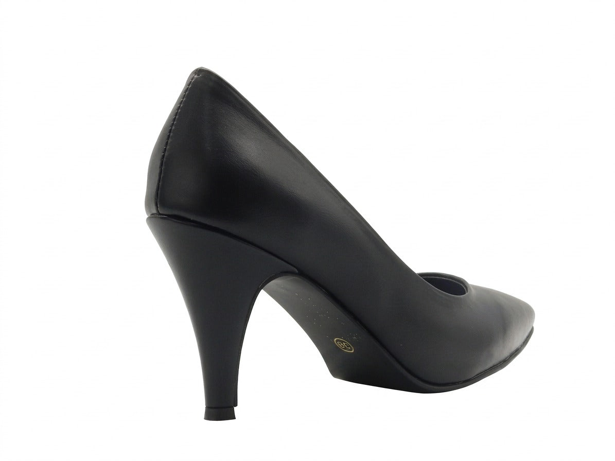 Women's Faux Leather Slip-On Pump — Black​